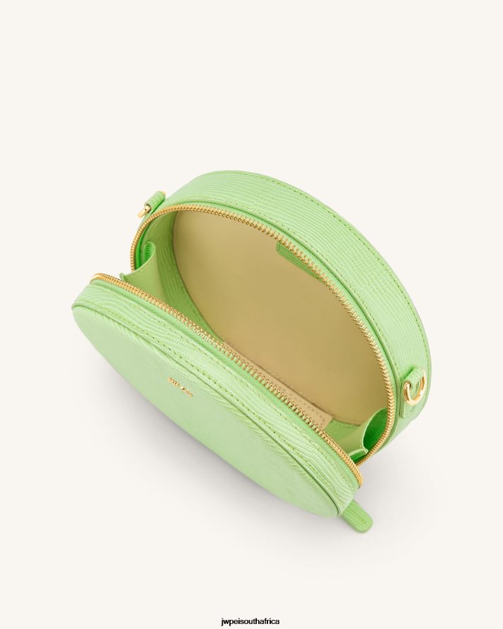 Lime Green Lizard JW PEI Luna Gradient Acrylic Chain Circle Shoulder Bag VZL0L066 Shoulder Bag