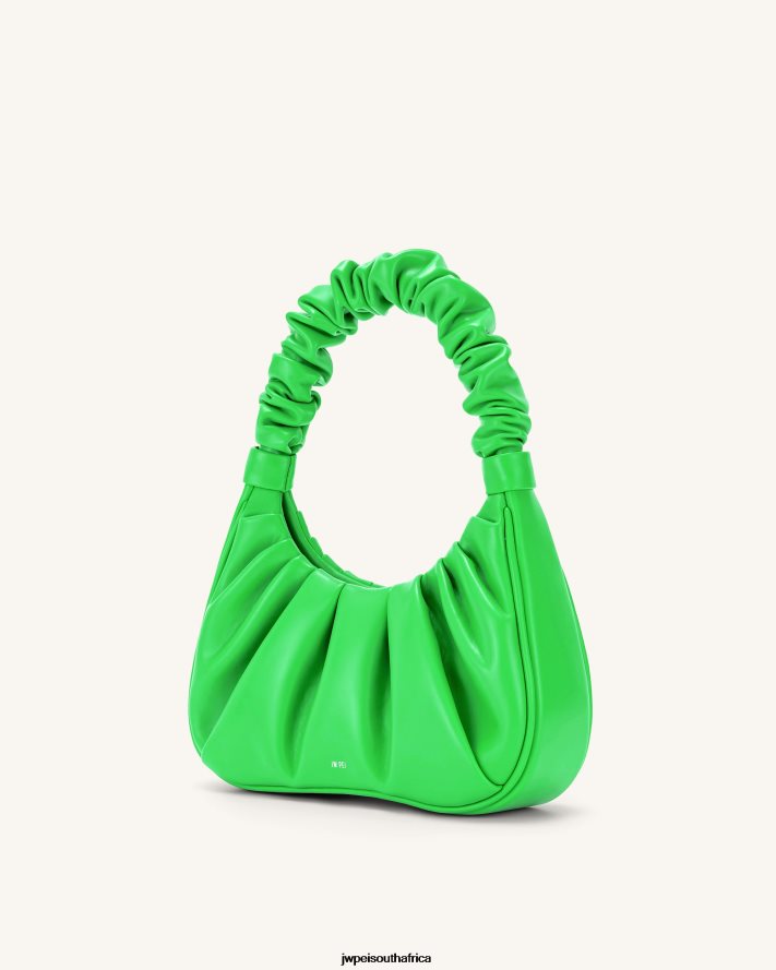 Neon Green JW PEI Gabbi Ruched Hobo Handbag VZL0L0137 Shoulder Bag