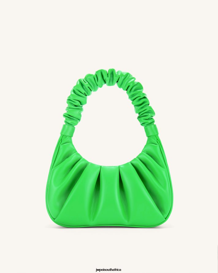 Neon Green JW PEI Gabbi Ruched Hobo Handbag VZL0L0137 Shoulder Bag