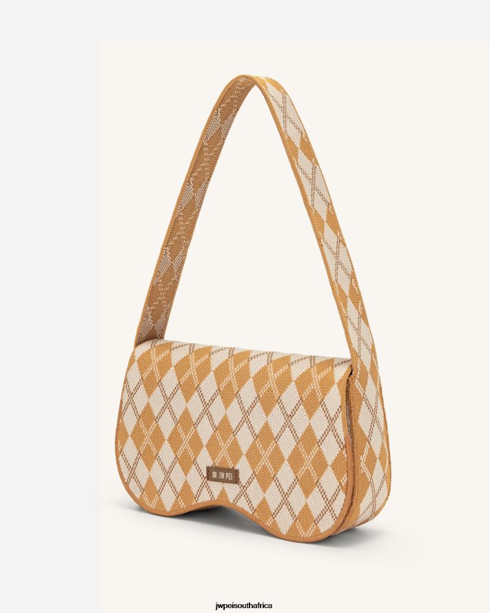 Orange  Ivory  Brown JW PEI Becci Knitted Shoulder Bag VZL0L0153 Shoulder Bag