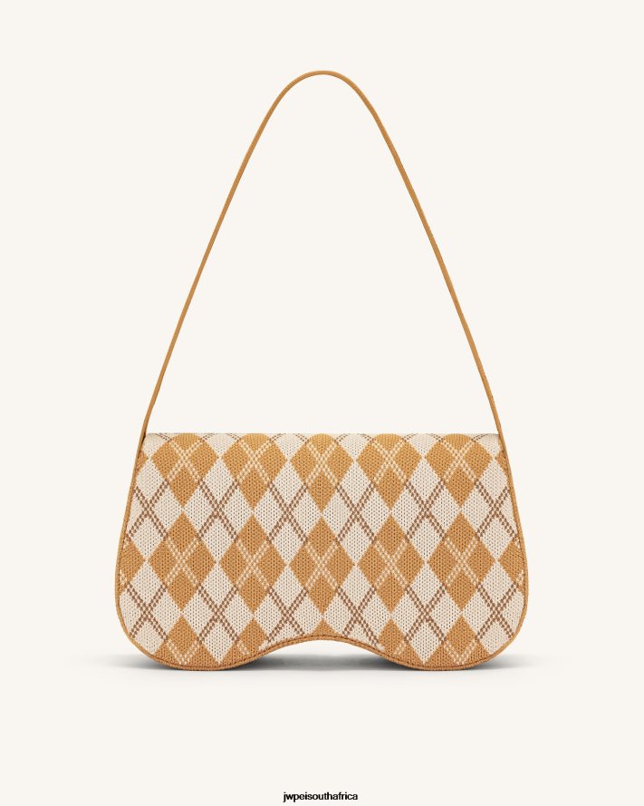 Orange  Ivory  Brown JW PEI Becci Knitted Shoulder Bag VZL0L0153 Shoulder Bag