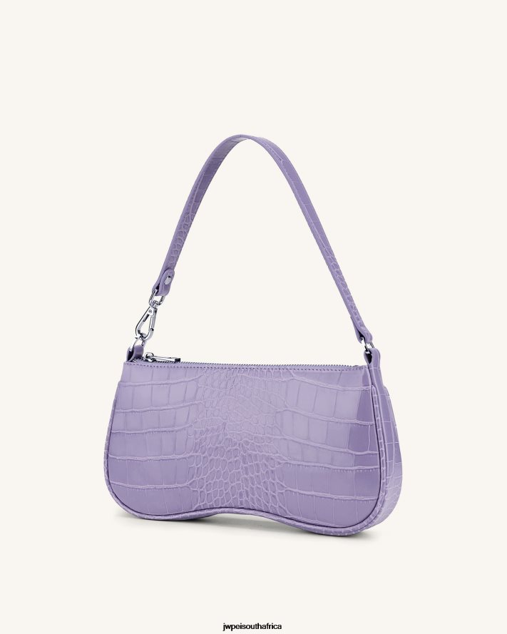 Purple Croc JW PEI Eva Shoulder Handbag VZL0L091 Shoulder Bag