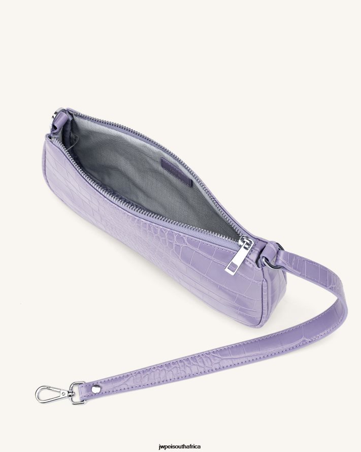 Purple Croc JW PEI Eva Shoulder Handbag VZL0L091 Shoulder Bag