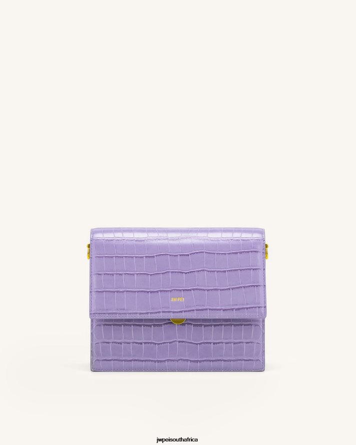 Purple Croc JW PEI Mini Flap Crossbody VZL0L027 Crossbody Bag