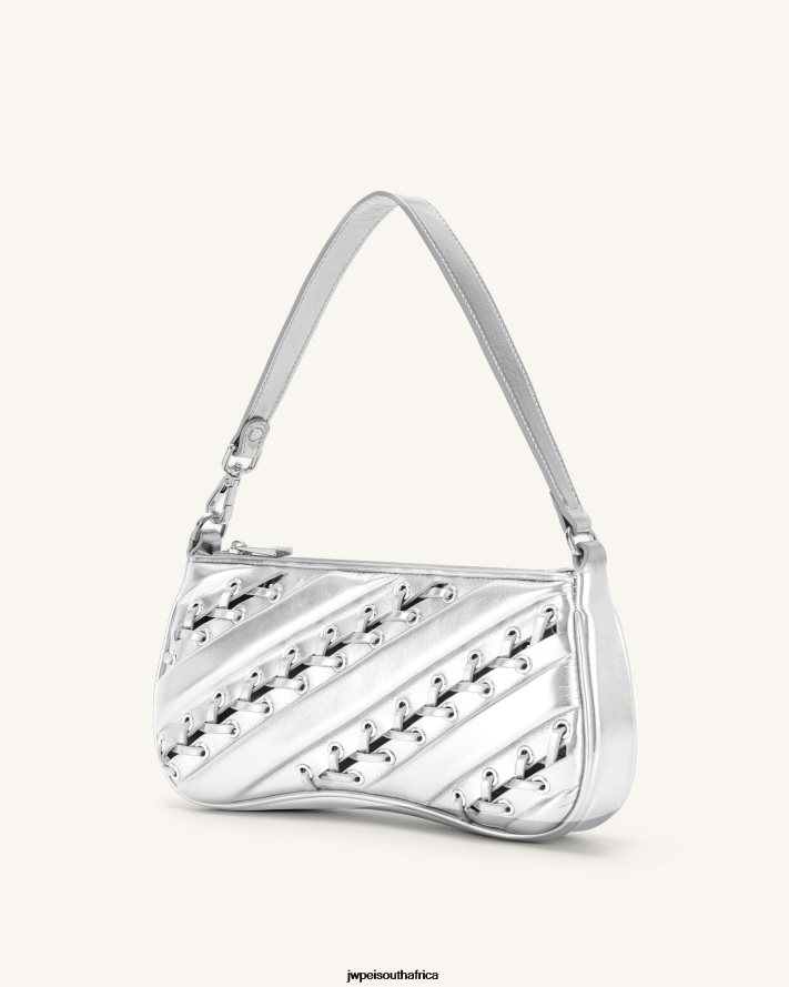 Silver JW PEI Eva Metallic Straps Shoulder Bag VZL0L0130 Shoulder Bag