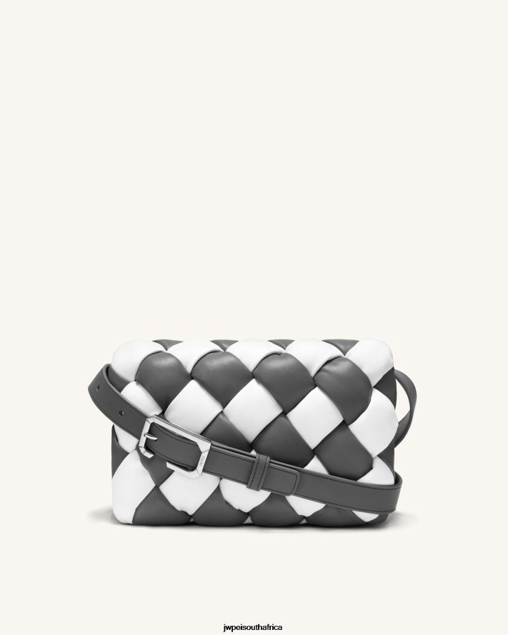 White  Dark Gray JW PEI Maze Bag VZL0L040 Crossbody Bag