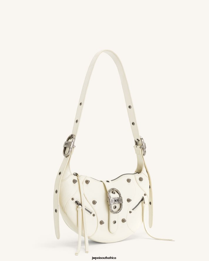 White JW PEI Tessa Crushed Shoulder Bag VZL0L0155 Shoulder Bag