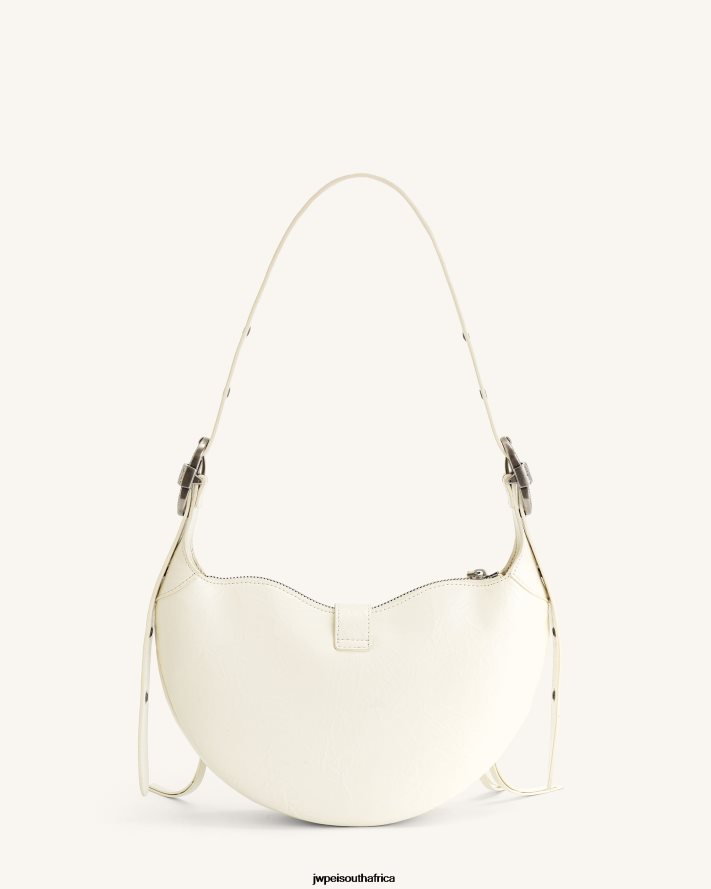 White JW PEI Tessa Crushed Shoulder Bag VZL0L0155 Shoulder Bag