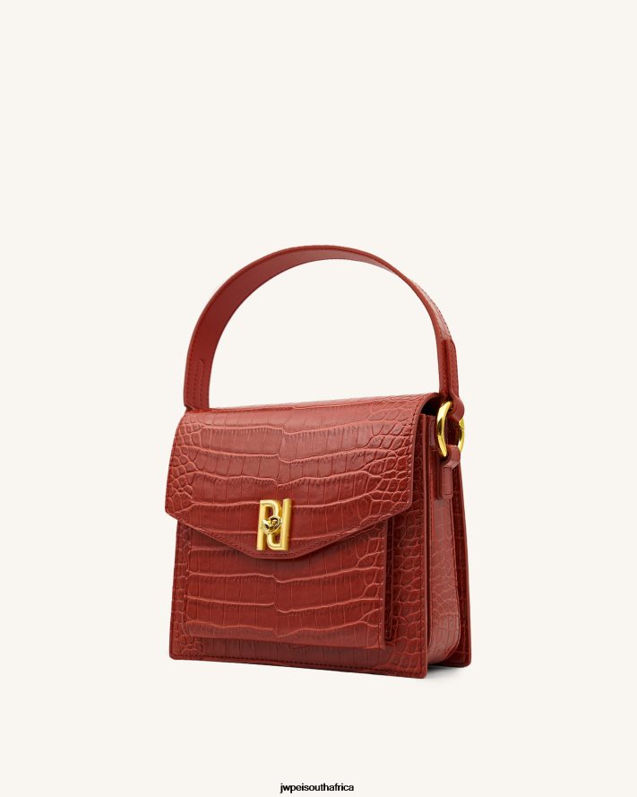 Wine Red Croc JW PEI Lucy Bag VZL0L0182 Handle Bag