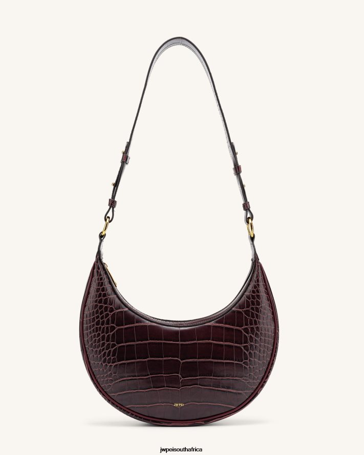 Brown Croc JW PEI Carly Saddle Bag VZL0L09 Crossbody Bag