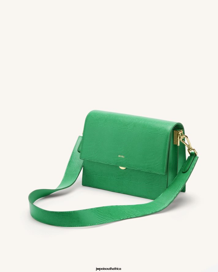 Grass Green Lizard JW PEI Mini Flap Crossbody VZL0L024 Crossbody Bag