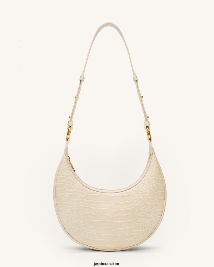 Ivory Croc JW PEI Carly Saddle Bag VZL0L016 Crossbody Bag