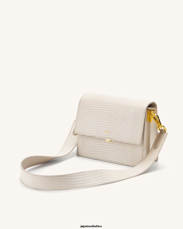 Ivory Lizard JW PEI Mini Flap Crossbody VZL0L01 Crossbody Bag