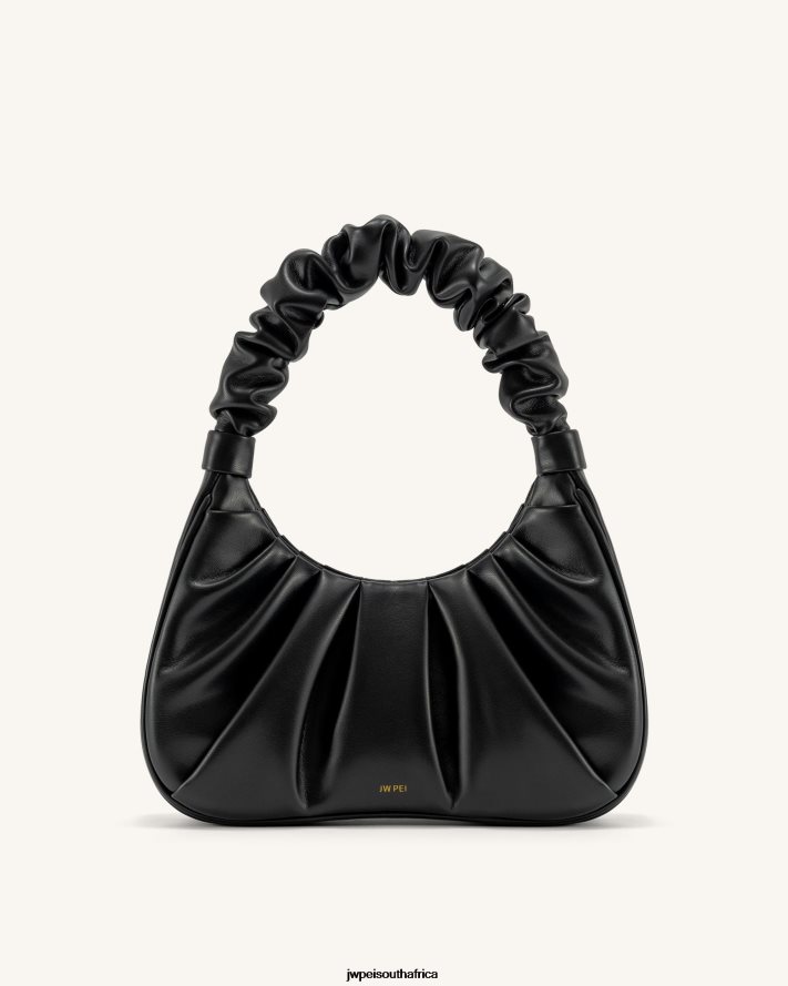 Black JW PEI Gabbi Ruched Hobo Handbag VZL0L055 Shoulder Bag