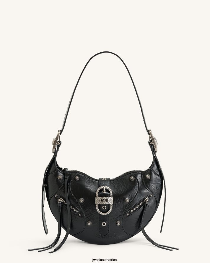Black JW PEI Tessa Crushed Shoulder Bag VZL0L0154 Shoulder Bag